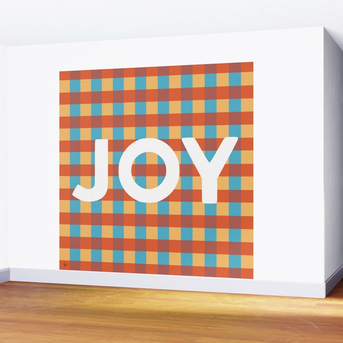 Joy in Christmas Plaid Wall Mural Gallery Image 2