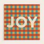 Joy in Christmas Plaid Wood Wall Art Gallery Image 1