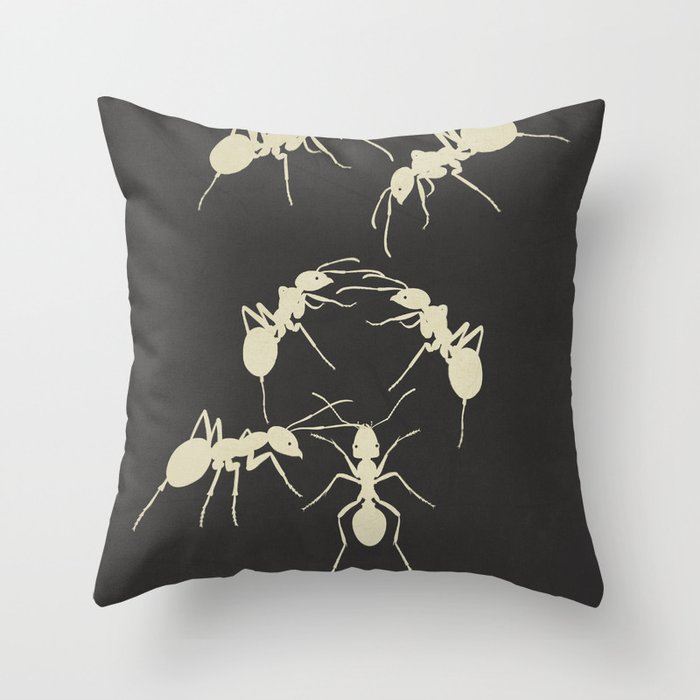 Ants in Formation 6 Throw Pillow Gallery Image 1