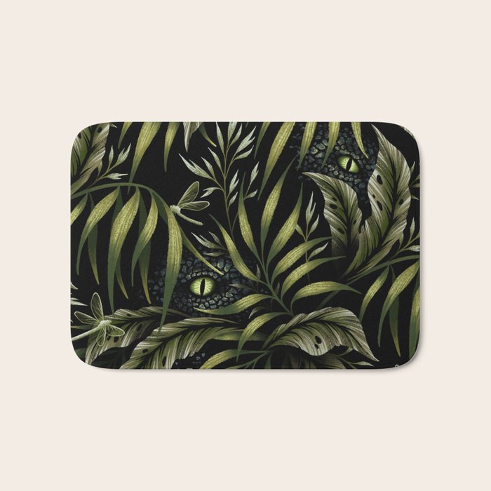 Jurassic Jungle - Camo Green Bath Mat Gallery Image 1