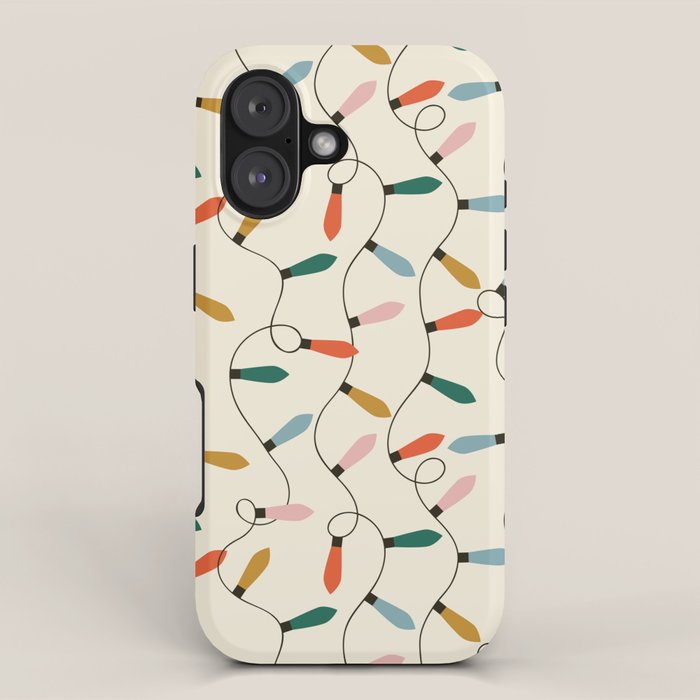 Vintage christmas lights art pattern iPhone Case Gallery Image 1