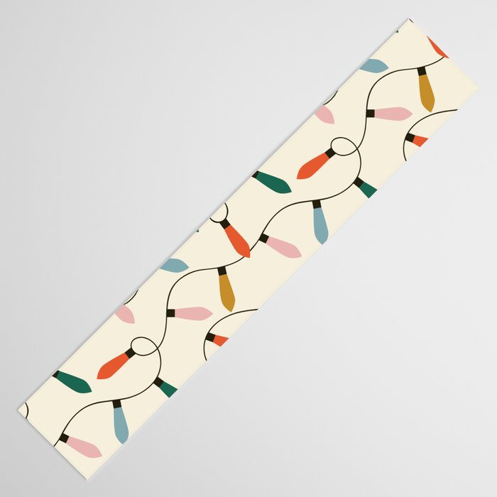 Vintage christmas lights art pattern Table Runner Gallery Image 3