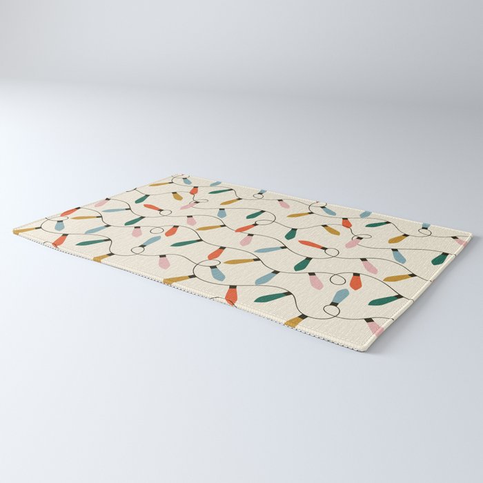 Vintage christmas lights art pattern Rug Gallery Image 3