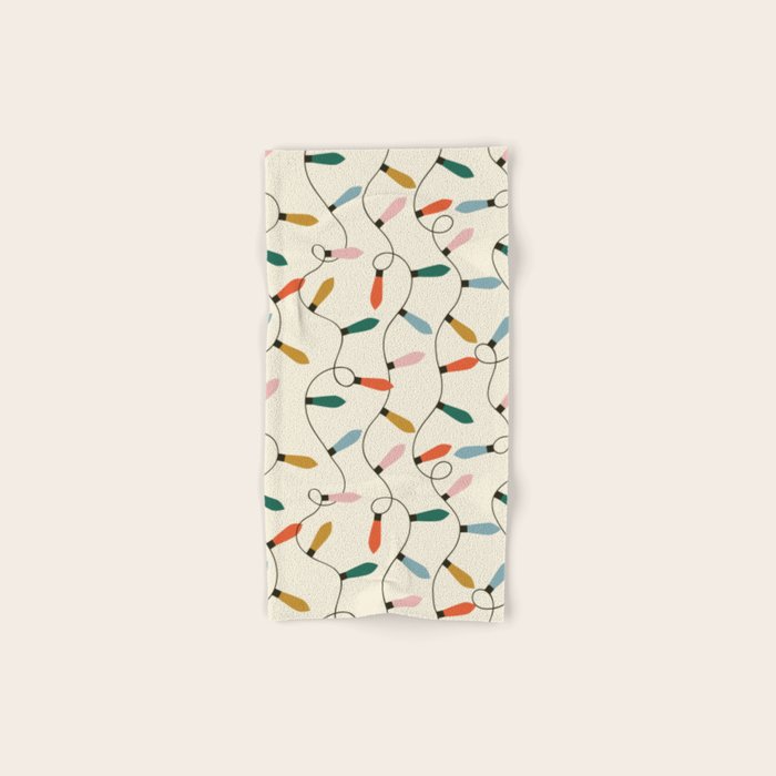 Vintage christmas lights art pattern Bath Towel Gallery Image 1