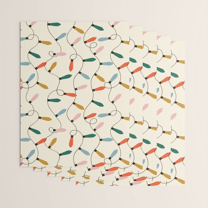 Vintage christmas lights art pattern Wrapping Paper Gallery Image 3