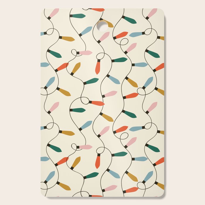 Vintage christmas lights art pattern Cutting Board Gallery Image 1
