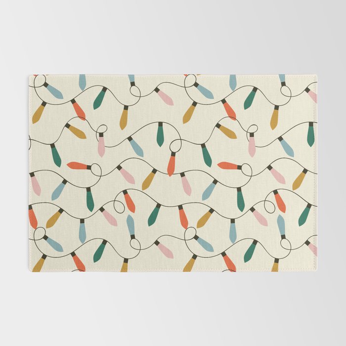 Vintage christmas lights art pattern Rug Gallery Image 2