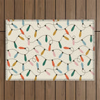Vintage christmas lights art pattern Outdoor Rug Gallery Image 1