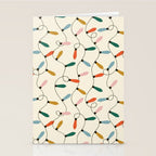 Vintage christmas lights art pattern Stationery Card Gallery Image 2