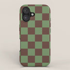 Sea Glass x Chocolate Mixed Checker iPhone Case Gallery Image 1