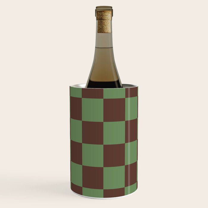 Sea Glass x Chocolate Mixed Checker Wine Chiller Gallery Image 1