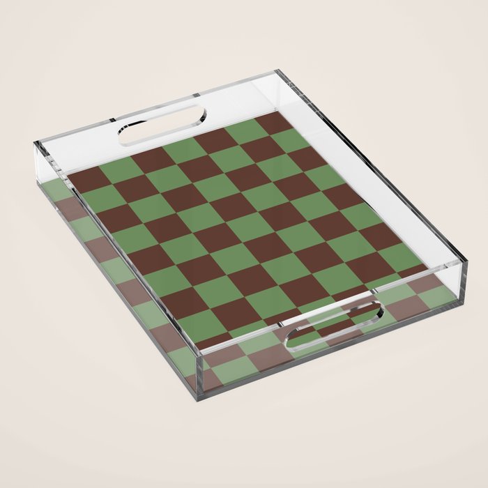 Sea Glass x Chocolate Mixed Checker Acrylic Tray Gallery Image 1