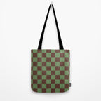 Sea Glass x Chocolate Mixed Checker Tote Bag Gallery Image 2