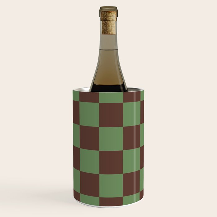 Sea Glass x Chocolate Mixed Checker Wine Chiller Gallery Image 3