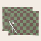Sea Glass x Chocolate Mixed Checker Placemat Gallery Image 1