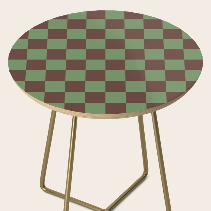 Sea Glass x Chocolate Mixed Checker Side Table Gallery Image 2