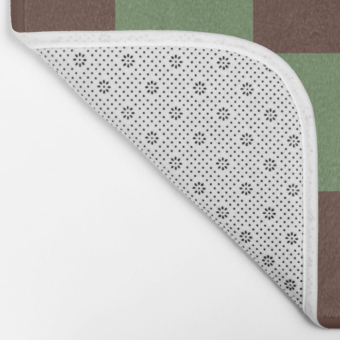 Sea Glass x Chocolate Mixed Checker Bath Mat Gallery Image 2
