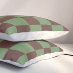 Sea Glass x Chocolate Mixed Checker Pillow Sham Gallery Image 3
