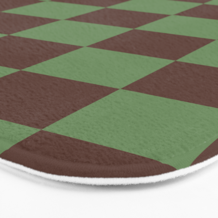 Sea Glass x Chocolate Mixed Checker Bath Mat Gallery Image 3