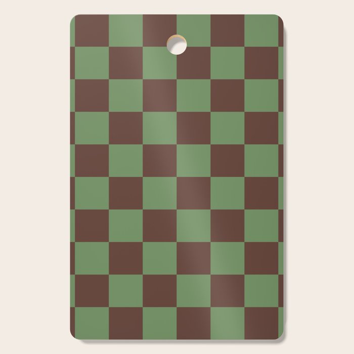 Sea Glass x Chocolate Mixed Checker Cutting Board Gallery Image 1