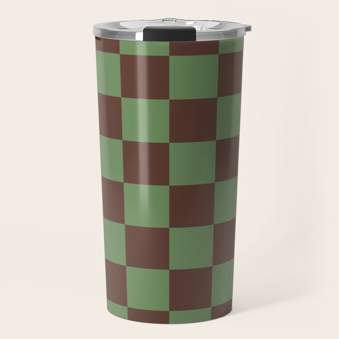 Sea Glass x Chocolate Mixed Checker Travel Mug Gallery Image 1