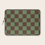 Sea Glass x Chocolate Mixed Checker Laptop Sleeve Gallery Image 1