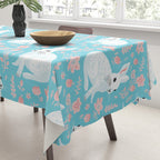 Vintage flower rabbit spring art pattern Tablecloth Gallery Image 3