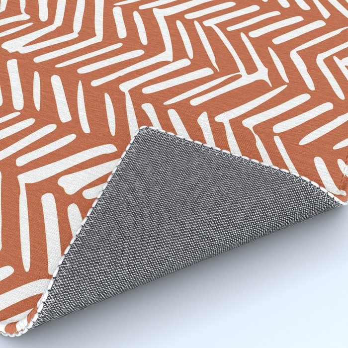 Boho, Abstract, Herringbone, Pattern, Terracotta Rug Gallery Image 4