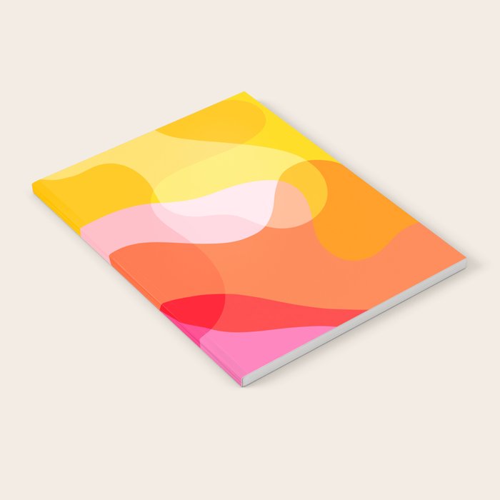 Abstract Yellow Pink Colorful Organic Shapes Notebook Gallery Image 1
