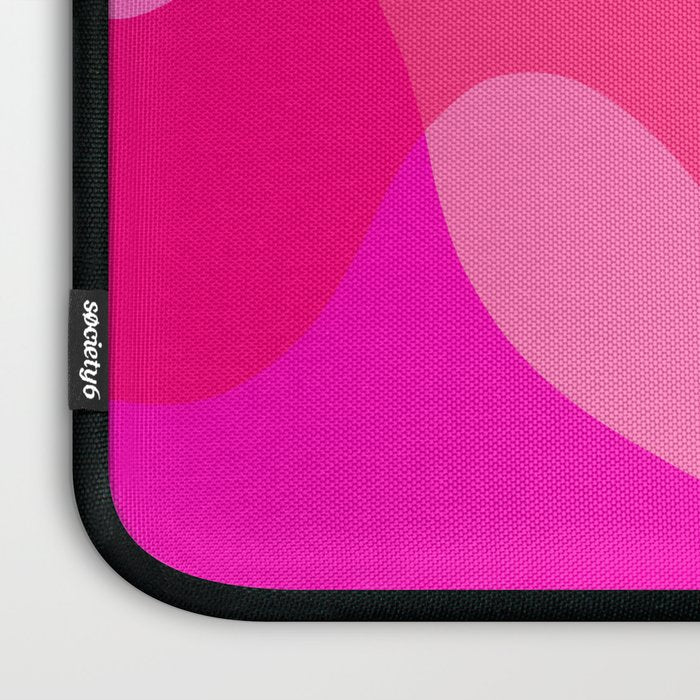 Abstract Yellow Pink Colorful Organic Shapes Laptop Sleeve Gallery Image 3