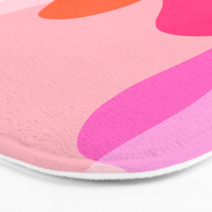 Abstract Yellow Pink Colorful Organic Shapes Bath Mat Gallery Image 3