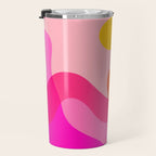 Abstract Yellow Pink Colorful Organic Shapes Travel Mug Gallery Image 3