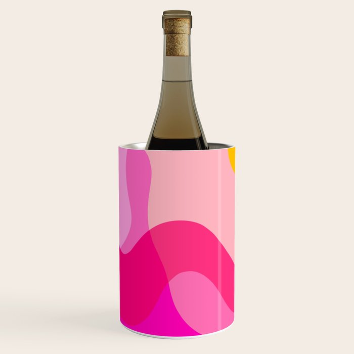 Abstract Yellow Pink Colorful Organic Shapes Wine Chiller Gallery Image 2