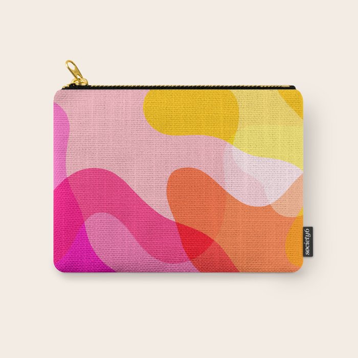 Abstract Yellow Pink Colorful Organic Shapes Carry All Pouch Gallery Image 1