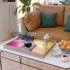 Abstract Yellow Pink Colorful Organic Shapes Serving Tray Gallery Image 2