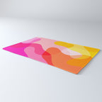 Abstract Yellow Pink Colorful Organic Shapes Rug Gallery Image 3