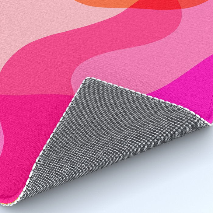 Abstract Yellow Pink Colorful Organic Shapes Rug Gallery Image 4