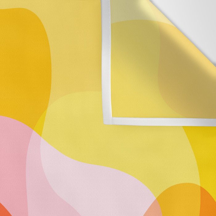 Abstract Yellow Pink Colorful Organic Shapes Wall Tapestry Gallery Image 3