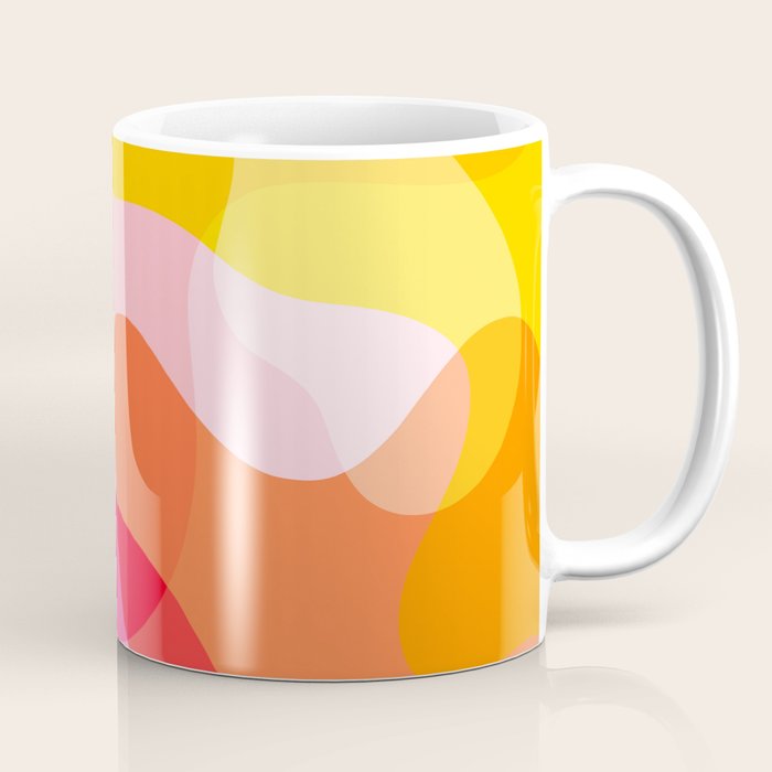 Abstract Yellow Pink Colorful Organic Shapes Coffee Mug Gallery Image 1