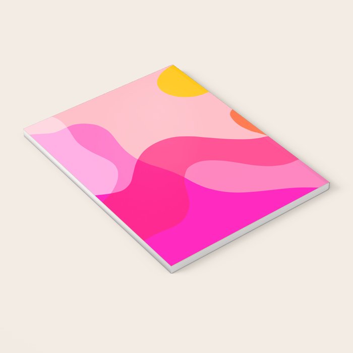 Abstract Yellow Pink Colorful Organic Shapes Notebook Gallery Image 3