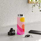 Abstract Yellow Pink Colorful Organic Shapes Water Bottle Gallery Image 4