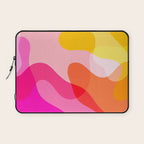 Abstract Yellow Pink Colorful Organic Shapes Laptop Sleeve Gallery Image 1