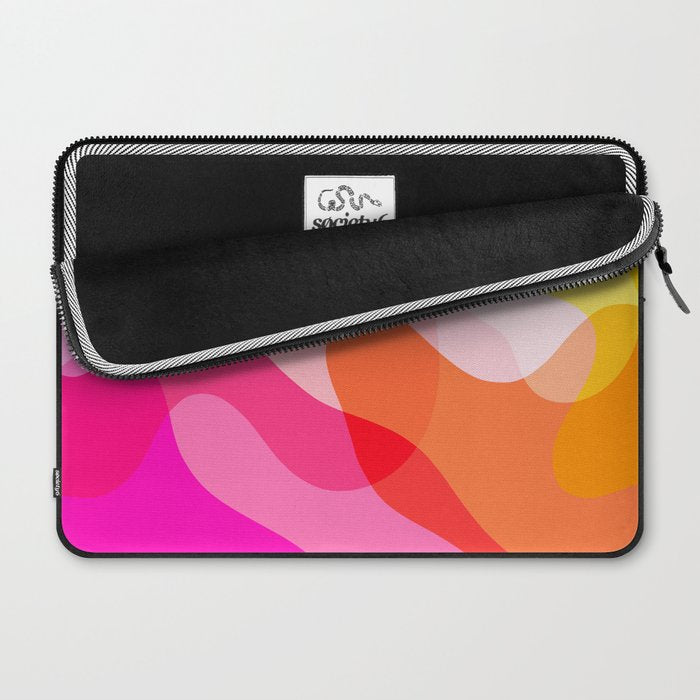 Abstract Yellow Pink Colorful Organic Shapes Laptop Sleeve Gallery Image 2