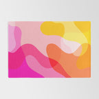 Abstract Yellow Pink Colorful Organic Shapes Rug Gallery Image 2
