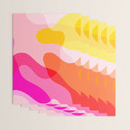 Abstract Yellow Pink Colorful Organic Shapes Wrapping Paper Gallery Image 3