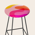 Abstract Yellow Pink Colorful Organic Shapes Stool Gallery Image 2