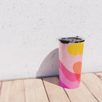 Abstract Yellow Pink Colorful Organic Shapes Travel Mug Gallery Image 4