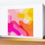 Abstract Yellow Pink Colorful Organic Shapes Wall Mural Gallery Image 2