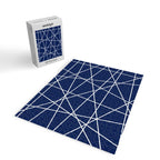 Geometric Lines (white/navy blue) Jigsaw Puzzle Gallery Image 2