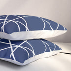 Geometric Lines (white/navy blue) Pillow Sham Gallery Image 3